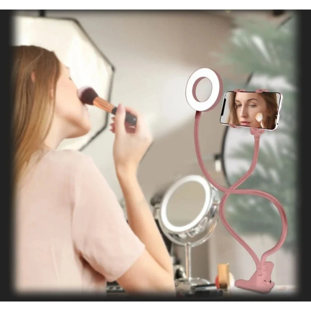 Aduro U-Stream Selfie Ring Light with Stand, Flexible all Phones Rose Gold New